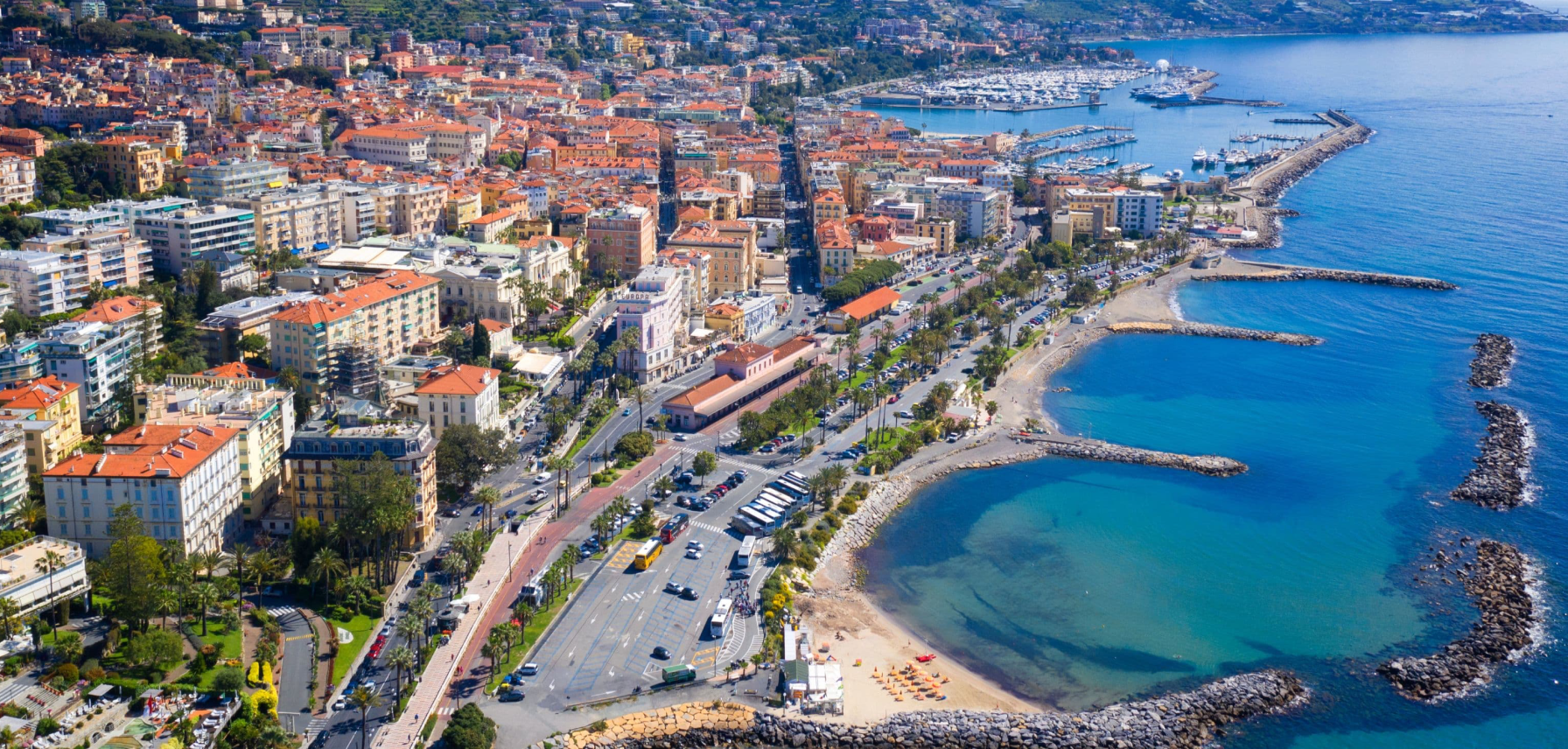 Sanremo from the air, between the sea and the hills