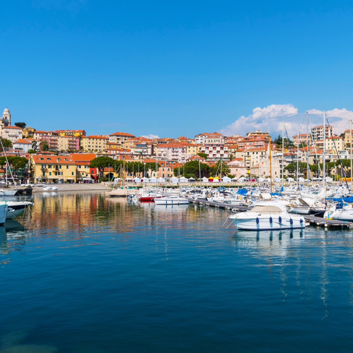 Imperia harbour on the Italian Riviera